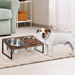 Elevate Your Pet's Dining Experience with Our Log Pet Feeding Rack