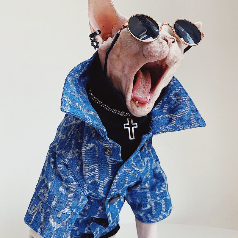 Hairless Cat Clothes Devon Abikonis Denim Jacket