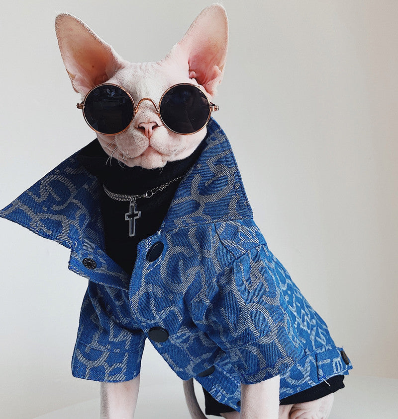 Hairless Cat Clothes Devon Abikonis Denim Jacket