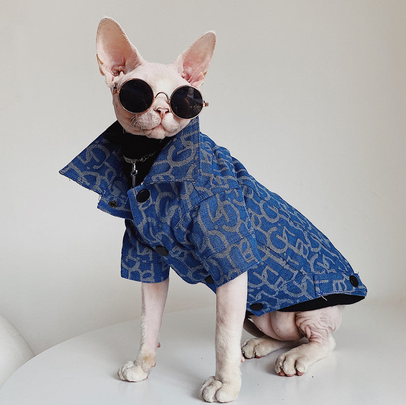 Hairless Cat Clothes Devon Abikonis Denim Jacket