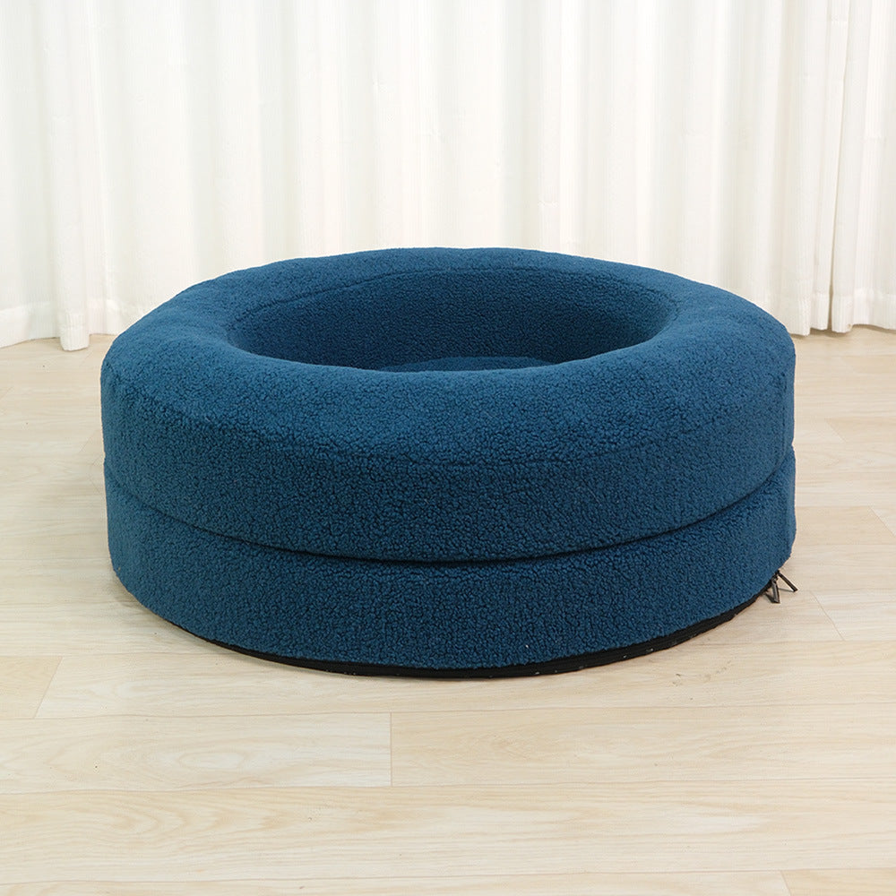 Household Solid Color Leisure Pet Round Bed Cat Nest