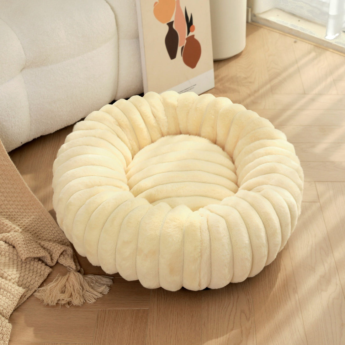 Round Long Hair Pet Bed