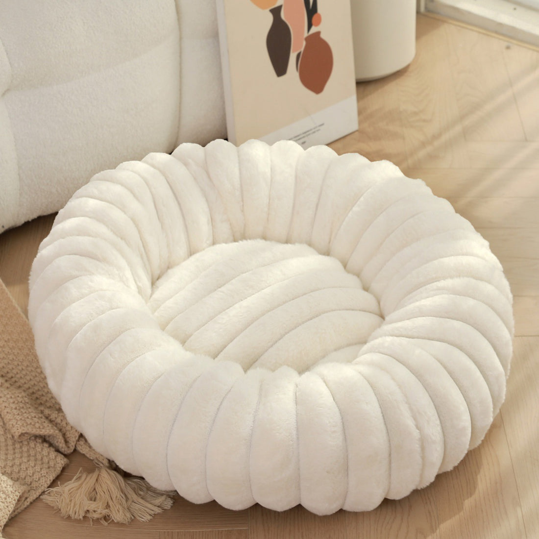 Round Long Hair Pet Bed