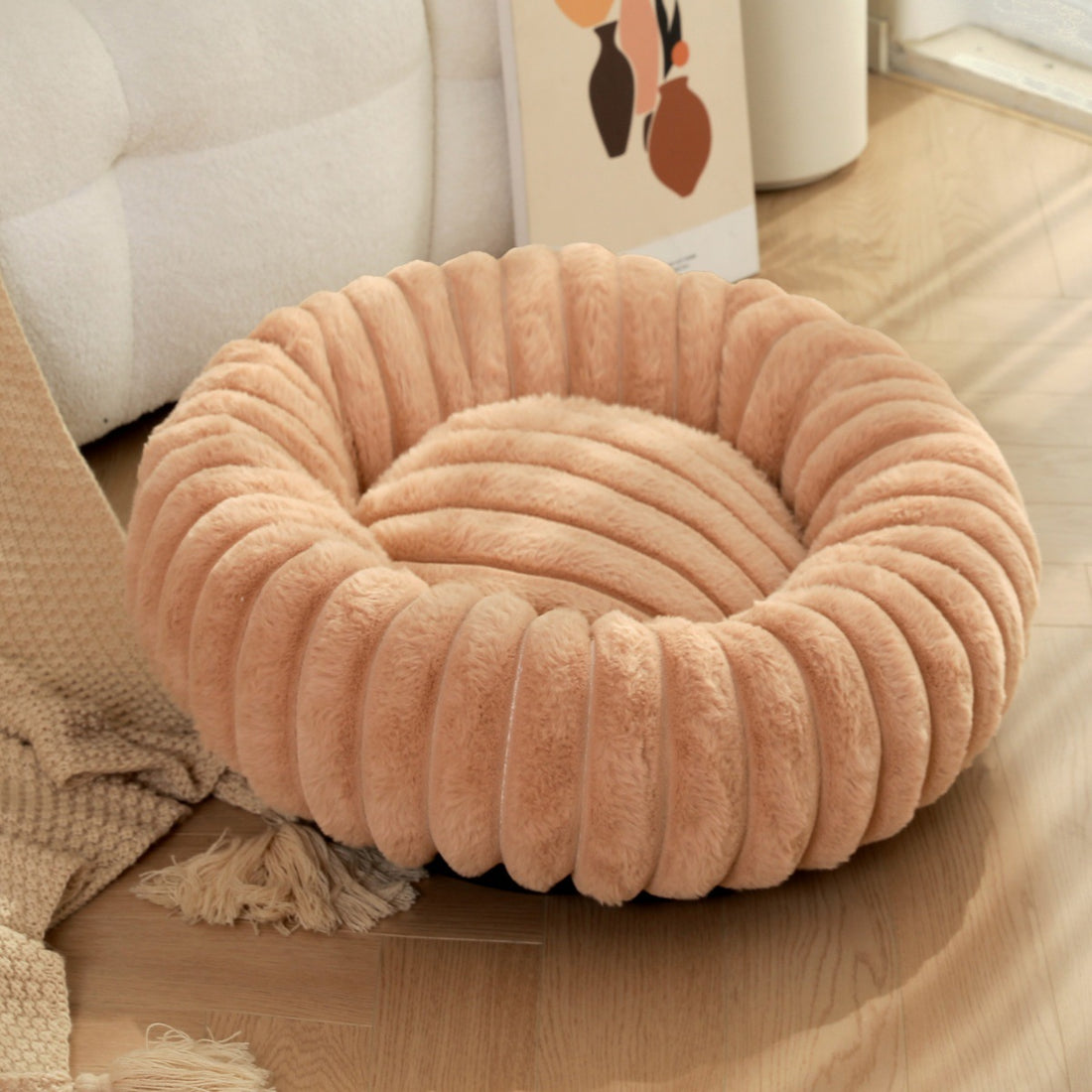 Round Long Hair Pet Bed