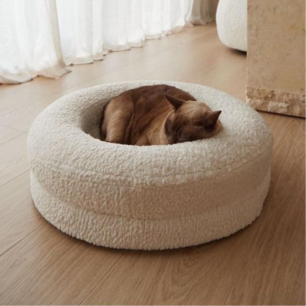 Household Solid Color Leisure Pet Round Bed Cat Nest