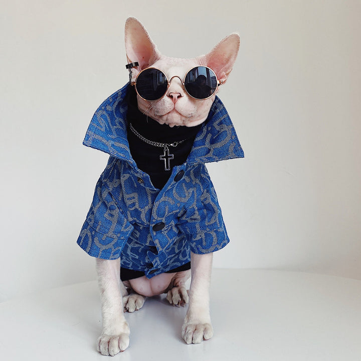 Hairless Cat Clothes Devon Abikonis Denim Jacket