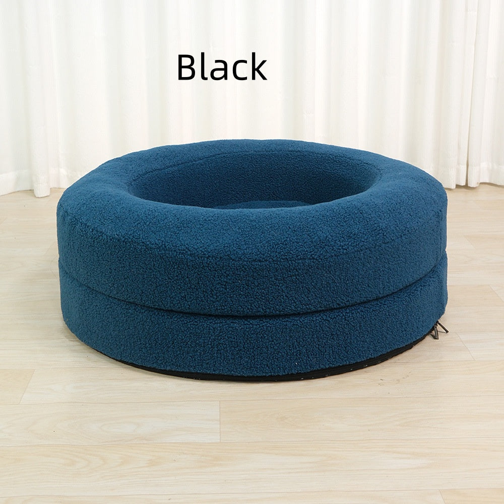Household Solid Color Leisure Pet Round Bed Cat Nest