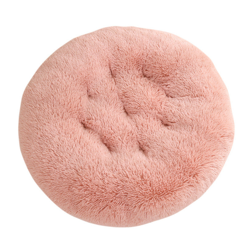 Round Pet Mat Dog Bed Plush Warm Sleep Dog Bed