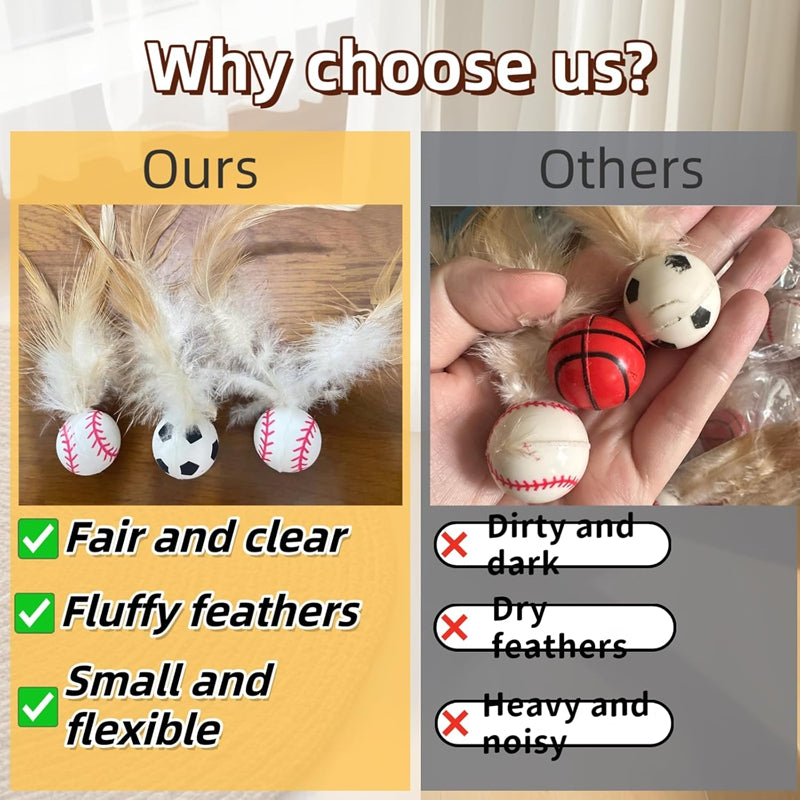 Feather Bouncy Balls, Cat Toys