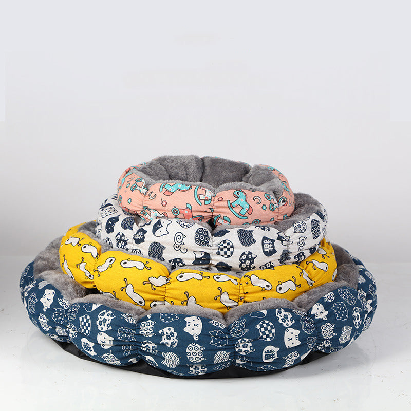 Pet Calming Donut Bed For Puppy And Kitten