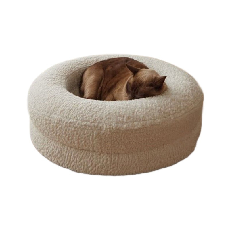 Household Solid Color Leisure Pet Round Bed Cat Nest