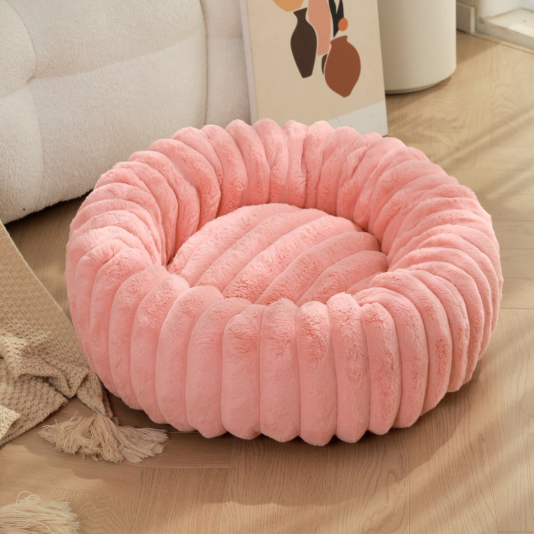 Round Long Hair Pet Bed