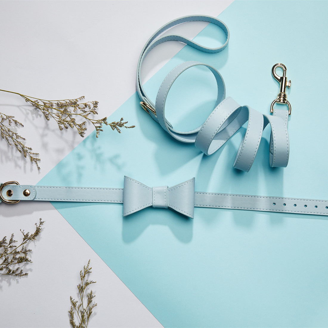 Pet Cute Bow Collar Leash Set