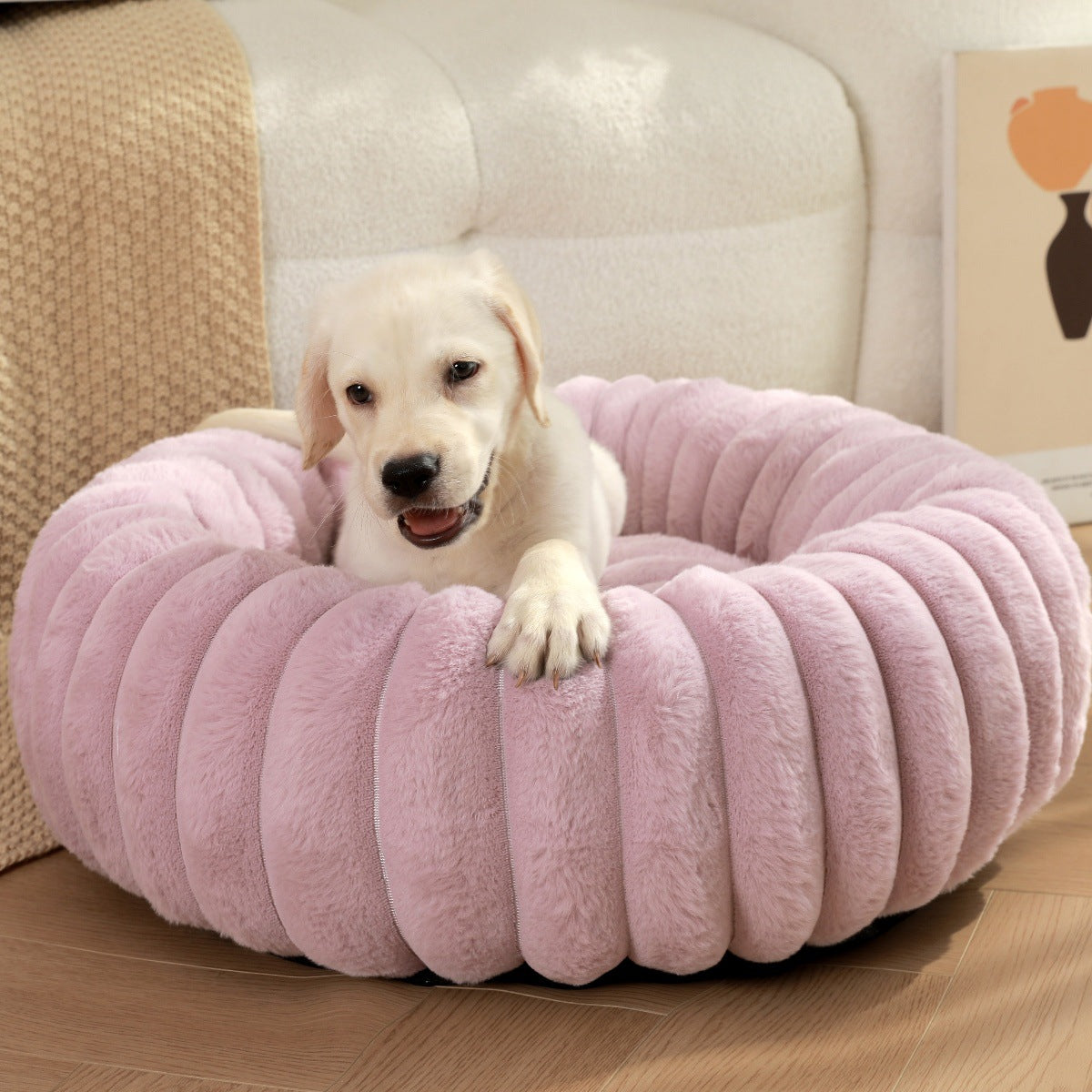 Round Long Hair Pet Bed
