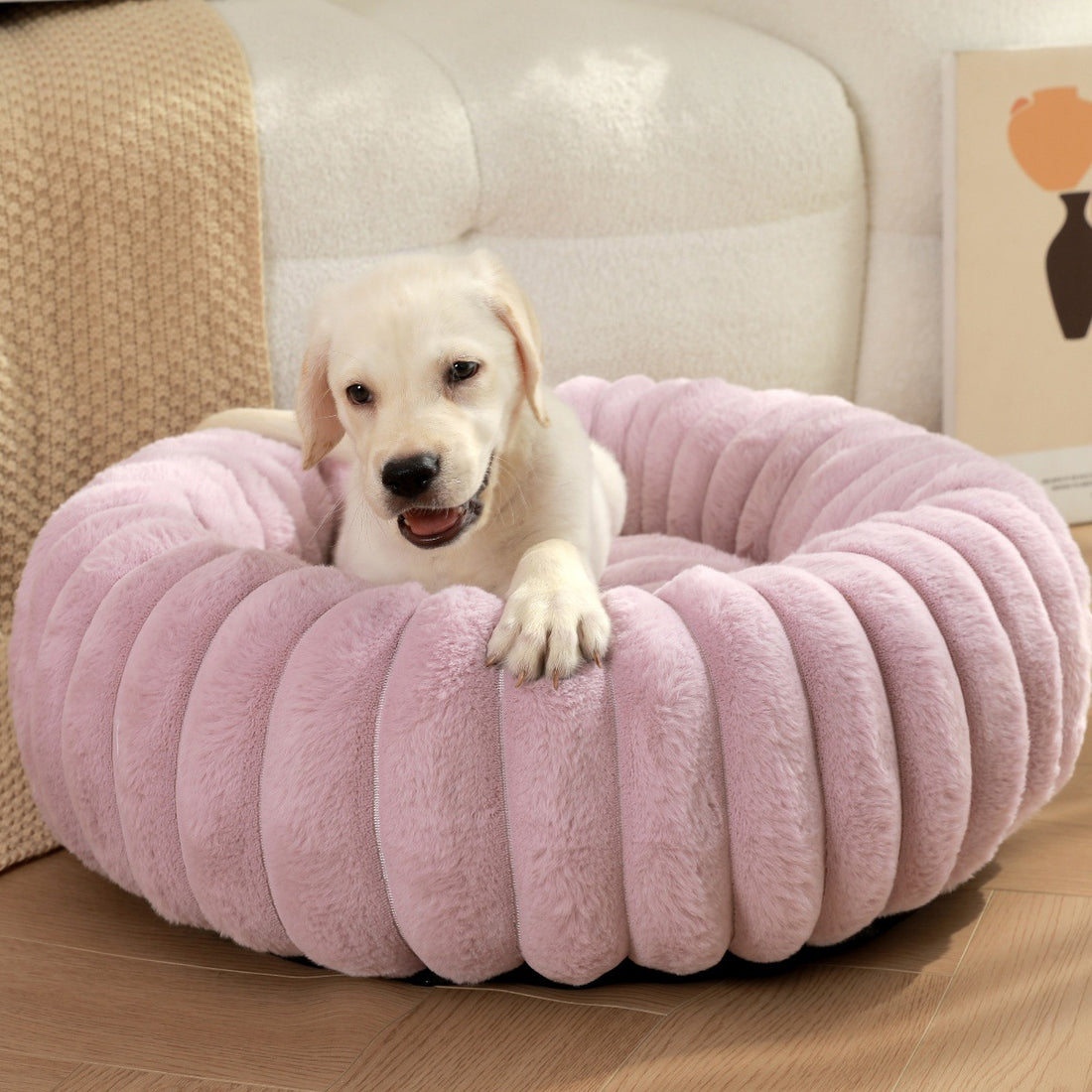 Round Long Hair Pet Bed