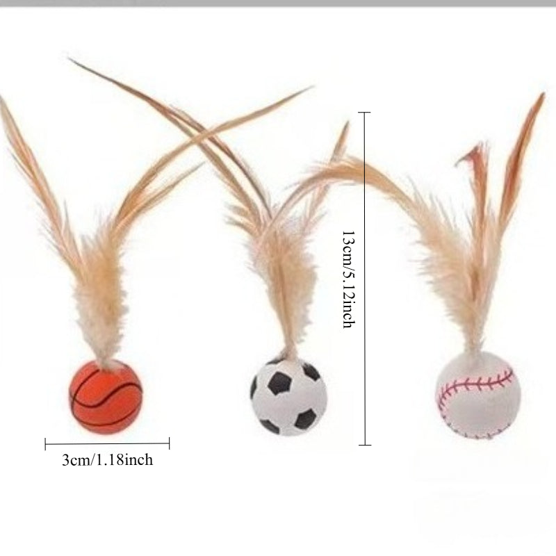 Feather Bouncy Balls, Cat Toys