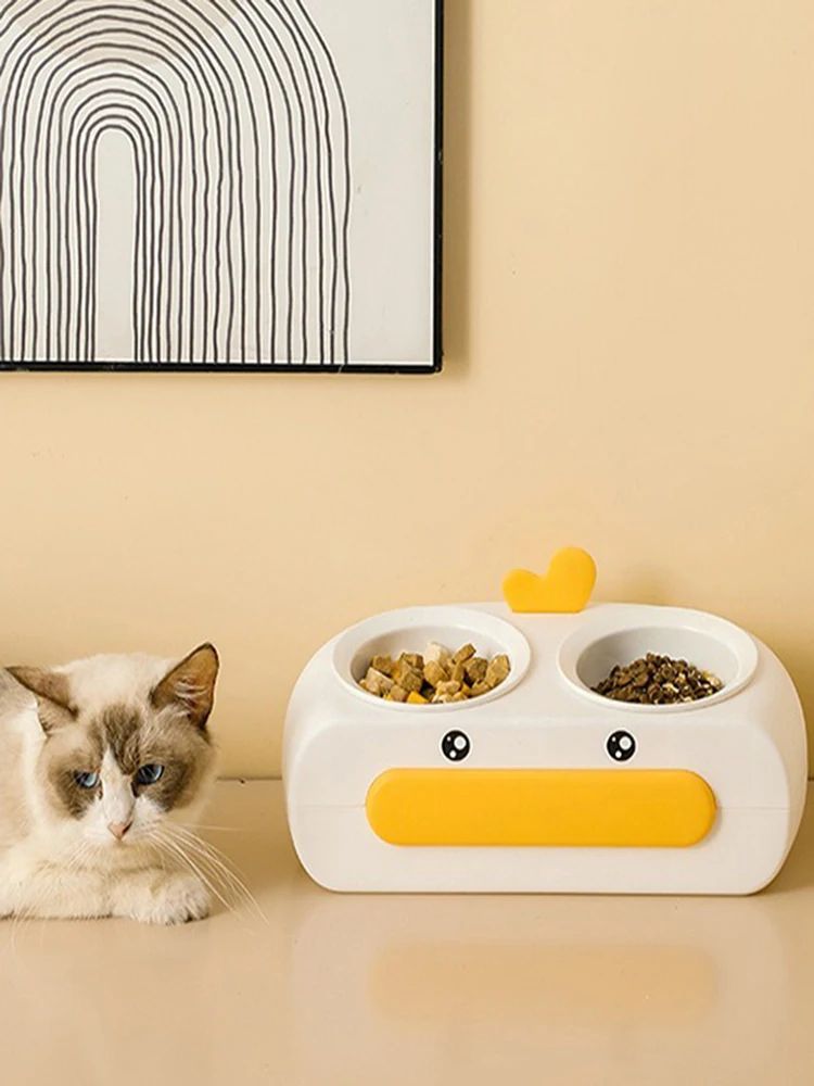 Duck Design Pet Double Bowl