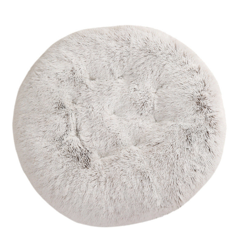 Round Pet Mat Dog Bed Plush Warm Sleep Dog Bed